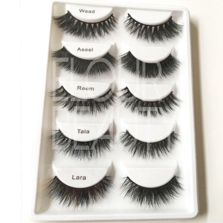 Hot selling glamorous 3D real mink eyelashes in 5pairs ES47